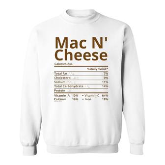 Mac N Cheese Nutrition Facts Matching Thanksgiving Christmas Sweatshirt - Seseable