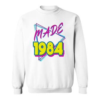 Made In 1984 38Th Birthday Retro 38 Years Old Vintage 80S Sweatshirt - Seseable