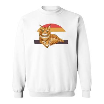Maine Coon Cute Cat Vintage Retro Sweatshirt | Mazezy