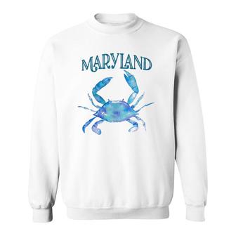 Maryland Beautiful Chesapeake Bay Blue Crab - Maryland Sweatshirt | Mazezy