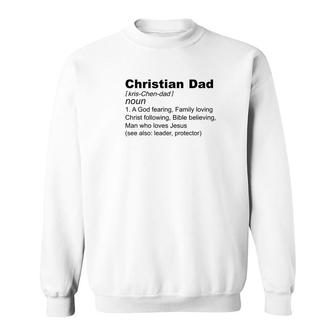 Mens Christian Dad Definition Fathers Day Gift For Men God Jesus Premium Sweatshirt - Monsterry
