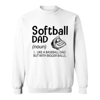Mens Softball Dad Like A Baseball Dad But With Bigger Balls Sweatshirt - Seseable