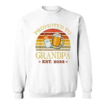 Mens Vintage Promoted To Grandpa Est 2022 Fathers Day Sweatshirt - Seseable
