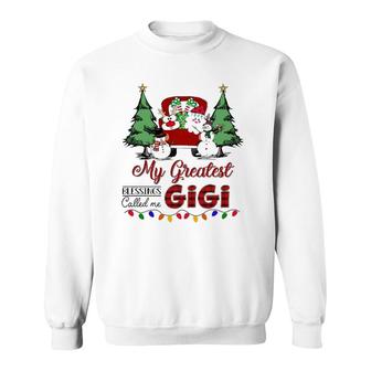 My Greatest Blessings Called Me Gigi Snowman Car Christmas Sweatshirt - Seseable