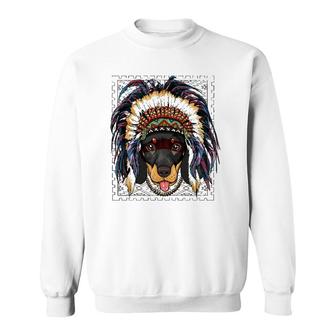 Native Indian Dachshund Native American Indian Dog Lovers Sweatshirt | Mazezy