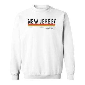 New Jersey Retro Vintage Stripes Sweatshirt - Seseable
