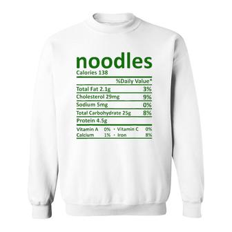 Noodles Nutrition Thanksgiving Costume Food Facts Christmas Sweatshirt - Seseable