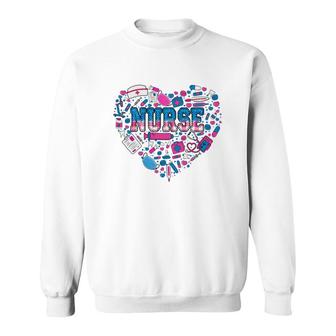 Nurse Heart Decoration Impression Great Gift New 2022 Sweatshirt - Seseable