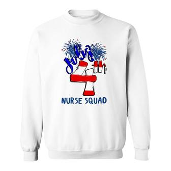 Nurse Squad Independence Day 4Th July Firework American Flag Nursing Gift Sweatshirt - Seseable