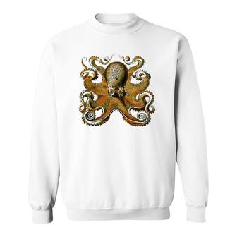 Octopus Illustration Ernst Haeckel Ocean Marine Biology Sweatshirt