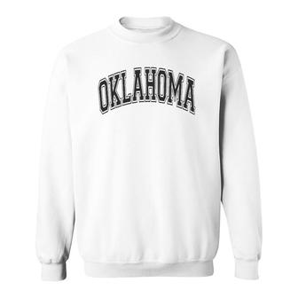 Oklahoma Varsity Style Black With Black Text Sweatshirt | Mazezy