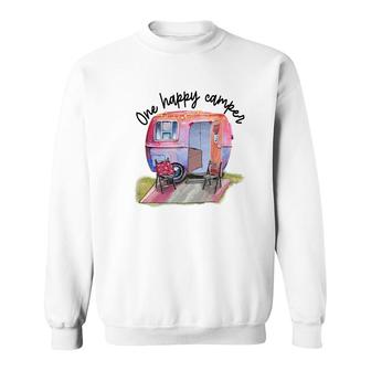 One Happy Camper One Happt Person Camp Life Custom Sweatshirt - Seseable