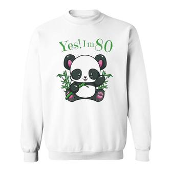 Panda 80Th Birthday Gift Birthday Outfit 80 Ver2 Sweatshirt | Mazezy