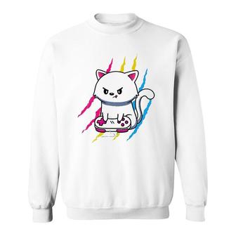 Pansexual Gaymer Geek Pride Lgbt Video Game Lover Gift Cat  Sweatshirt