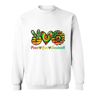 Peace Love Juneteenth Sunflower African American Melanin Sweatshirt - Thegiftio UK