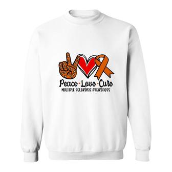 Peace Love Orange Multiple Sclerosis Awareness Cure Sweatshirt - Seseable