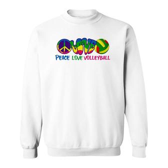 Peace Love Volleyball-Retro Stryle Volleyball Apparel Gifts Sweatshirt | Mazezy