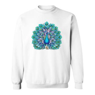 Peacock Bird Lover Illustration Animal Lover Sweatshirt - Thegiftio UK