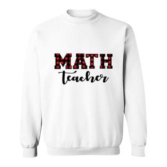 Plaid Math Teacher Cool Awesome Gifts Sweatshirt - Seseable