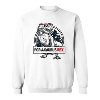 Popasaurus Rex Papa Grandpa Dinosaur Funny Fathers Day Gift Sweatshirt | Mazezy