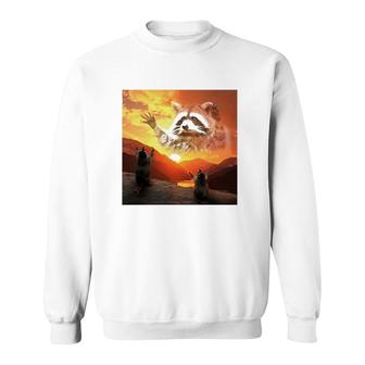 Praise The Lord Raccoon Funny Meme Sweatshirt | Mazezy