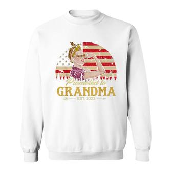 Promoted To Grandma Est 2022 Women Retro First Time Grandma Sweatshirt - Seseable