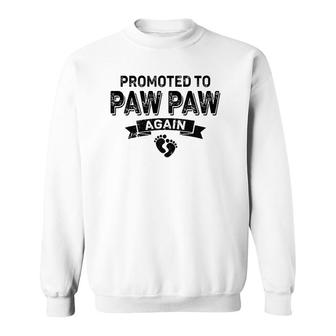 Promoted To Paw Paw Again Vintage Fathers Day Dad Grandpa Sweatshirt - Seseable