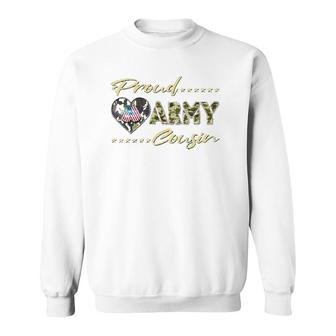 Proud Army Cousin Camo Us Flag Dog Tags Military Family Gift Sweatshirt - Seseable