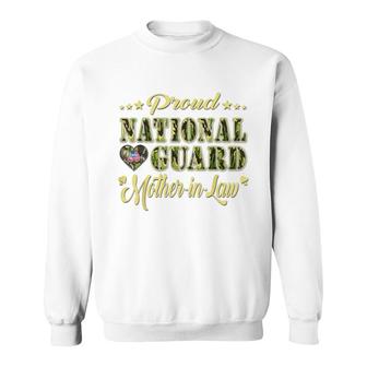 Proud National Guard Mother-In-Law Dog Tags Heart Army Mom Sweatshirt - Seseable