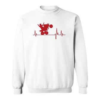 Quad Heartbeat Four Wheeling Atv 4 Wheeler Sweatshirt - Thegiftio