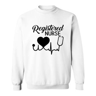 Registered Nursing Practice Rn Nurse Black Heartbeat Sweatshirt - Seseable
