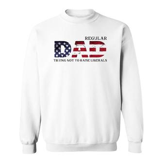 Regular Dad Trying Not To Raise Liberal American Usa Flag Sweatshirt - Seseable