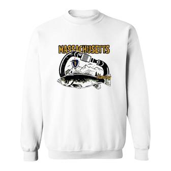 Retro Carabiner Massachusetts Fishing Sweatshirt | Mazezy