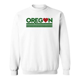 Retro Oregon Love Home State Sweatshirt - Seseable