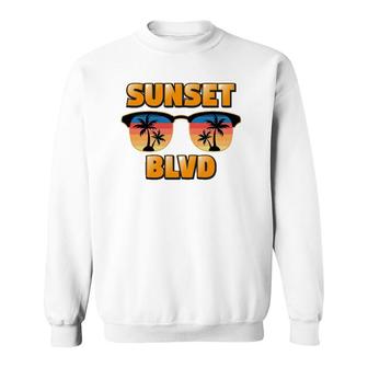 Retro Vintage California Sunset Boulevard Los Angeles La Tee Sweatshirt | Mazezy
