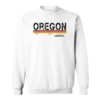 Retro Vintage Stripes Oregon Gift & Souvenir Sweatshirt - Seseable