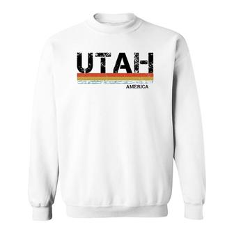 Retro Vintage Stripes Utah Gift & Souvenir Sweatshirt - Seseable