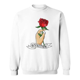 Rose Hand Affection Floral Novelty Sweatshirt | Mazezy UK