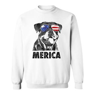 Rottweiler 4Th Of July Merica Men American Flag Sunglasses Sweatshirt - Seseable
