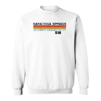 Saratoga Springs Vintage Retro Stripes Sweatshirt - Seseable