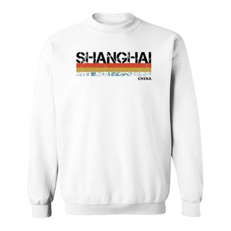 Shanghai China Vintage Retro Stripes Sweatshirt - Seseable