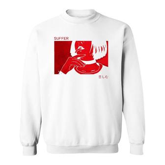 Soft Grunge Aesthetic Anime Girl Sad Goth Harajuku Suffer Sweatshirt - Thegiftio