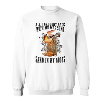 Southern Western Sand In My Boots Leopard Cowgirl Boots Hat Sweatshirt | Mazezy AU