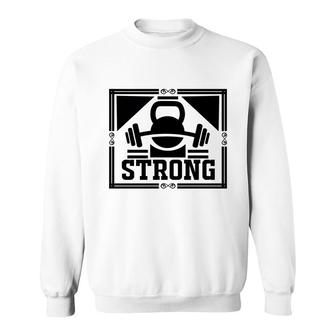 Strong Bible Verse Black Graphic Sport Great Christian Sweatshirt - Seseable