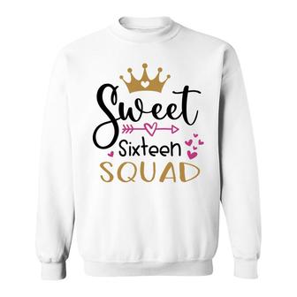 Sweet Sixn Squad Black 16Th Birthday 2006 Crown Sweatshirt - Seseable