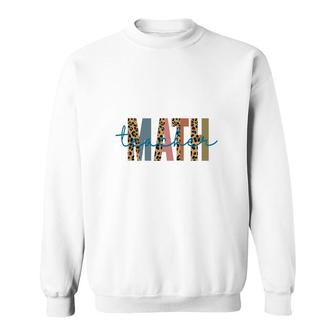 Teacher Math Leopard Design Half Leopard Sweatshirt - Seseable