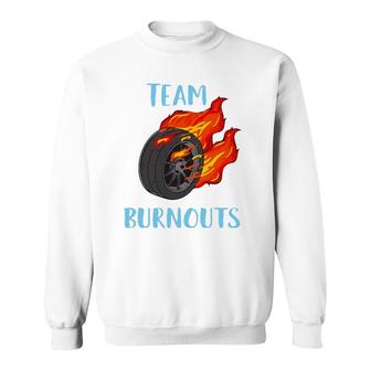Team Burnouts Gender Reveal Party Idea For Baby Boy Reveal Sweatshirt | Mazezy