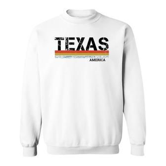 Texas Retro Vintage Stripes Gift & Souvenir For Texas Sweatshirt - Seseable
