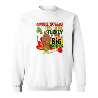 Thanksgiving Turkey Big Brother Kids Matching Pregnant Sweatshirt - Monsterry