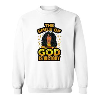 The Smile Of God Is Victory Melanin Women Juneteenth Queen Sweatshirt - Thegiftio UK